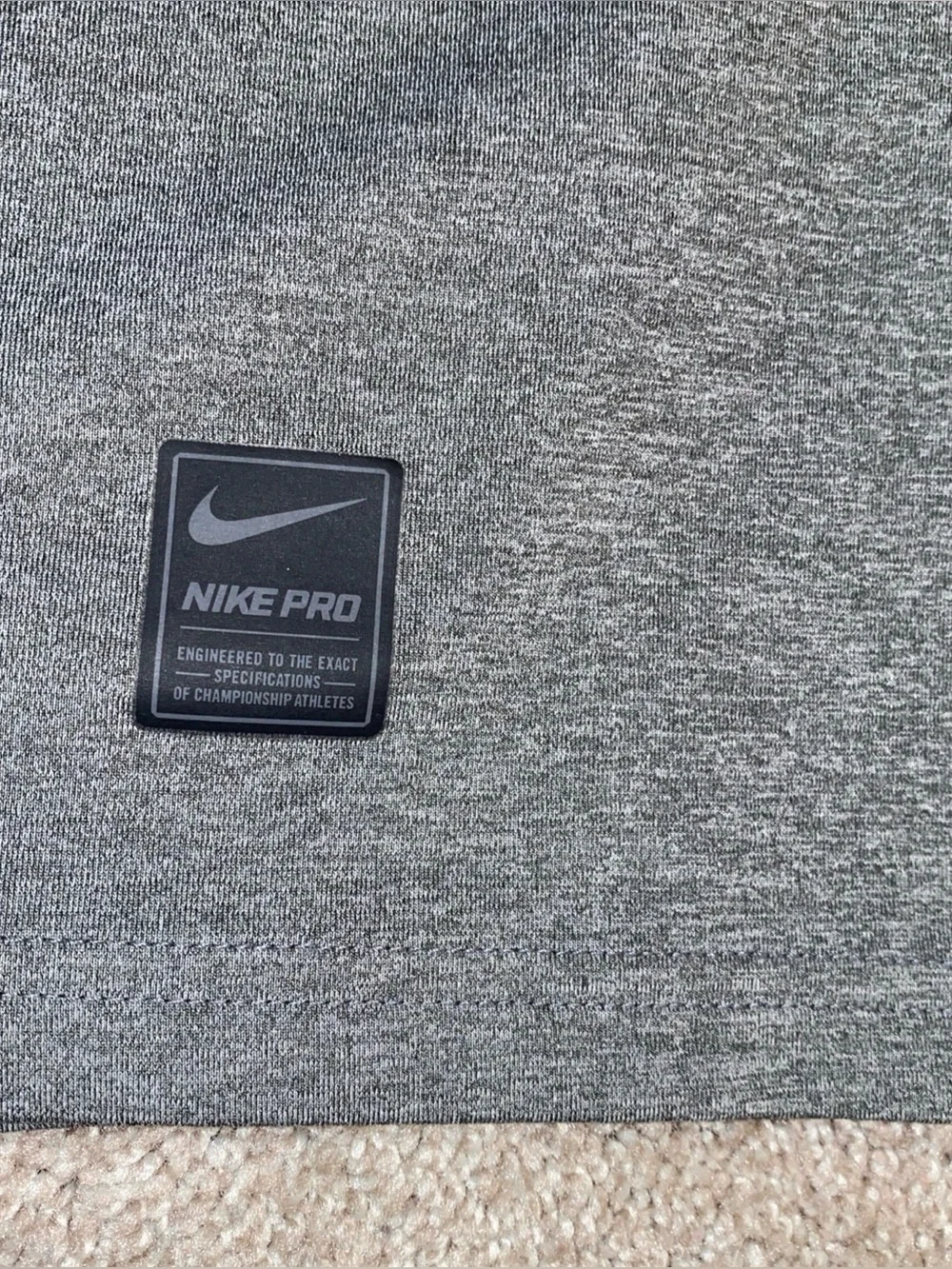 Nike Pro Dri-FIT Slim Long Sleeve Fitness Top Men’s M Gray Stretchy Gym Work Out